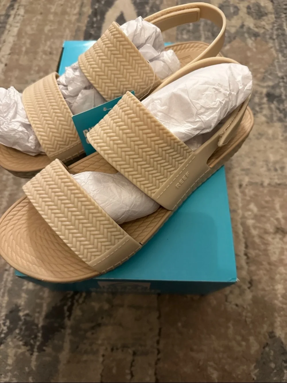 Reef Beige Textured Strap Slingback Sandals - Picture 3 of 3